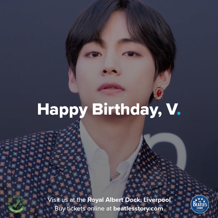 beatlesstory's tweet photo. Happy Birthday V! 🎉

V's South Korean boy band @bts_bighit became the fastest group since @thebeatles to earn four US No.1 albums! 🇬🇧🇰🇷🇺🇸 https://t.co/vDOKzTawVT