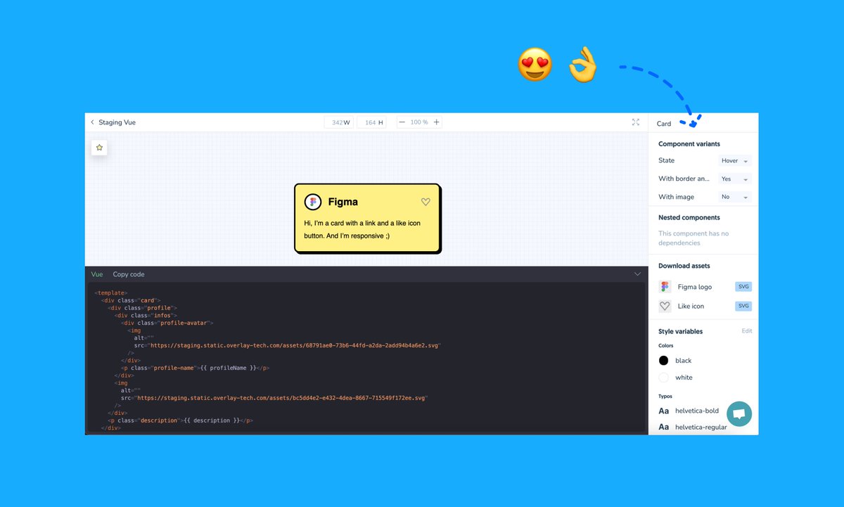 📣 Release alert. <a href="/figmadesign/">figmadesign</a> variants are coming into Overlay! Get ready to export a single component, and get all its states code in a click ! Full release here 👇overlay-tech.com/releases