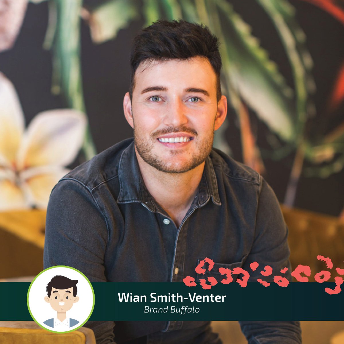 M E E T  T H E  T E A M
𝙒𝙞𝙖𝙣 𝙎𝙢𝙞𝙩𝙝-𝙑𝙚𝙣𝙩𝙚𝙧 | <a href="/Wian_Smith/">Wian Smith</a> 
Brand Buffalo🐃

Key Function: CEO &amp; Founder
Like: Avo
Dislike: Negativity

📷 @sunemaraisphotograph
🏨 <a href="/HotelSkySA/">Hotel Sky</a>
🐘 marketingzoo.co.za
.
.
#themarketingzoo #zooquotes #thebestisyettocome