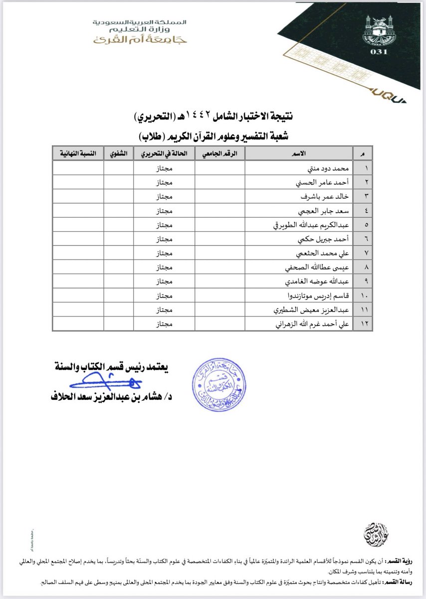 قسم الكتاب والسنة On Twitter