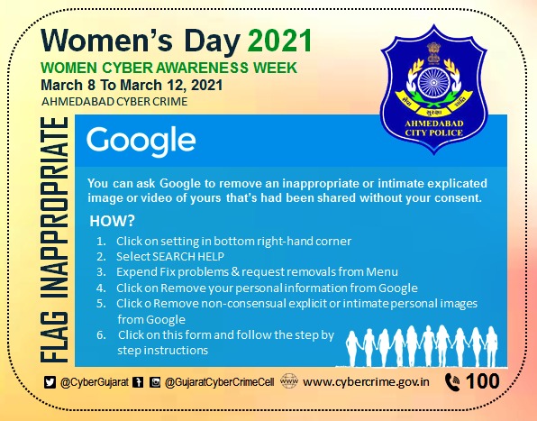 cyberwarriors_1's tweet photo. Flag Inappropriate.
You can ask Google to remove an inappropriate/intimate explicated image/video of yours that’s had been shared without your consent
#WomensDay #Google #WomenSafety #cybersafetymatters #AhmedabadCyberCrime #Gujarat #Safety #Security #gujaratpolice https://t.co/SGyv4OF6rR