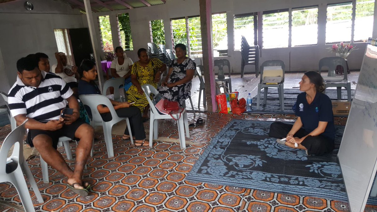 FijiRIS's tweet photo. We’re excited to hold the first training through a FRIS training committee. Kicking off in Wainivukai, Lami today with COVID-19 and climate sensitive deceases (LTDD). Active participation and over 50% strong women!! #climateresilience, #WASH https://t.co/NW3vdwvwb7