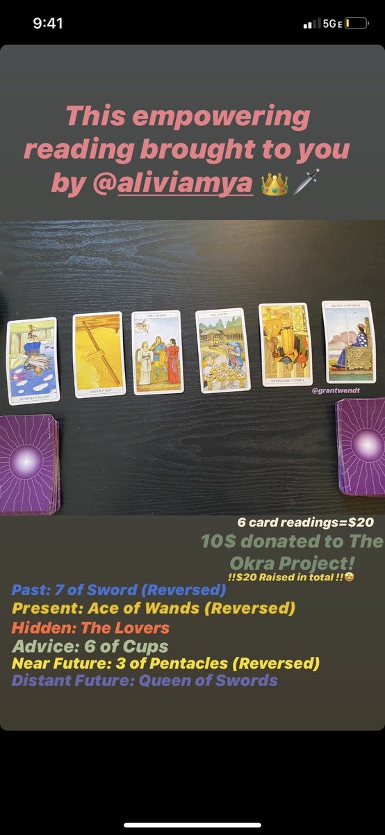 grispalomairis's tweet photo. Began my Tarot reading business with such encouraging and brilliant patrons.❣️ Readings from June 20th &amp; 21st, 2020 ——— Purchase a reading at the link in my bio! ✨
@savannalexa @aliviamya @bellavgreen 
#QueerTarot #DivineFemme #InLightandInLove https://t.co/rgGNlEH0vo