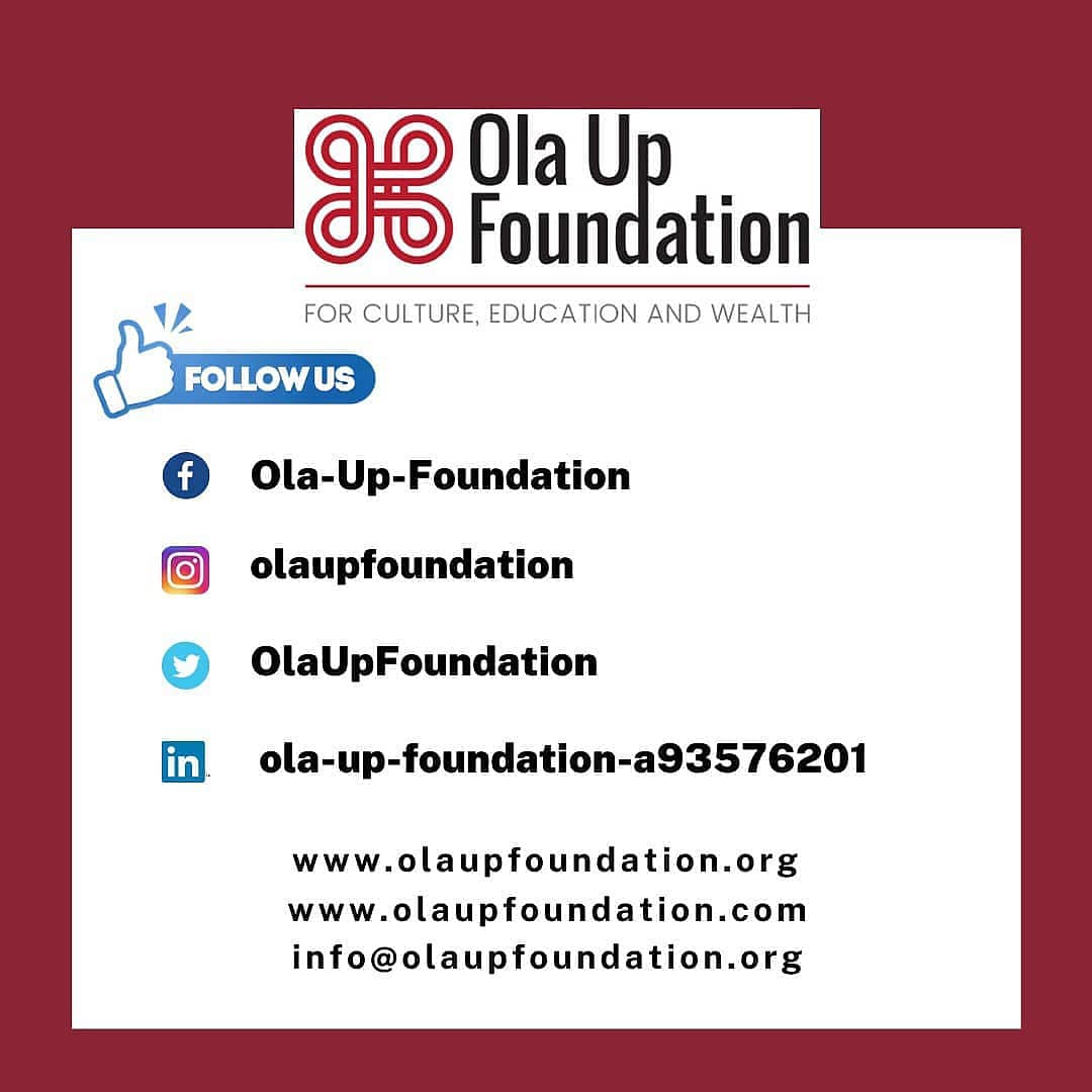 Watch out for information on Ola Up Global Dialogues 2021. Stay connected with us on olaupfoundation.org and also on Social Media.

#olaupfoundation
#globaldialogues
#information
#highimpactprogram