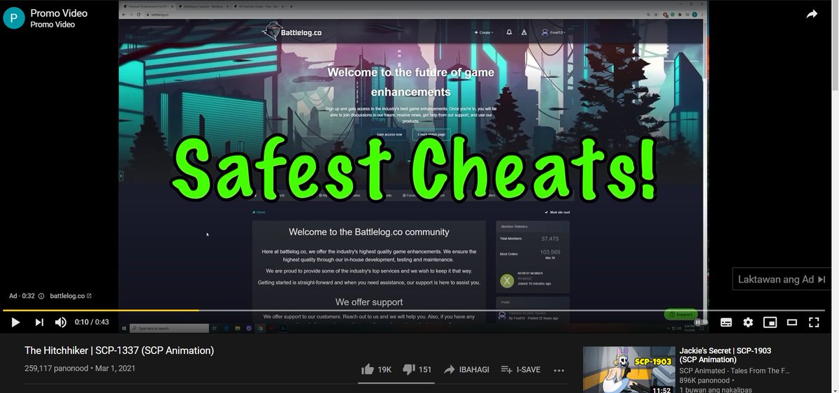 thavideogameguy's tweet photo. @MoistCr1TiKaL I saw this ad on YouTube where it sells videogame cheats. Dealing with hackers is bad enough but this is so irresponsible on YouTube's end. https://t.co/KLHDkrzqPt