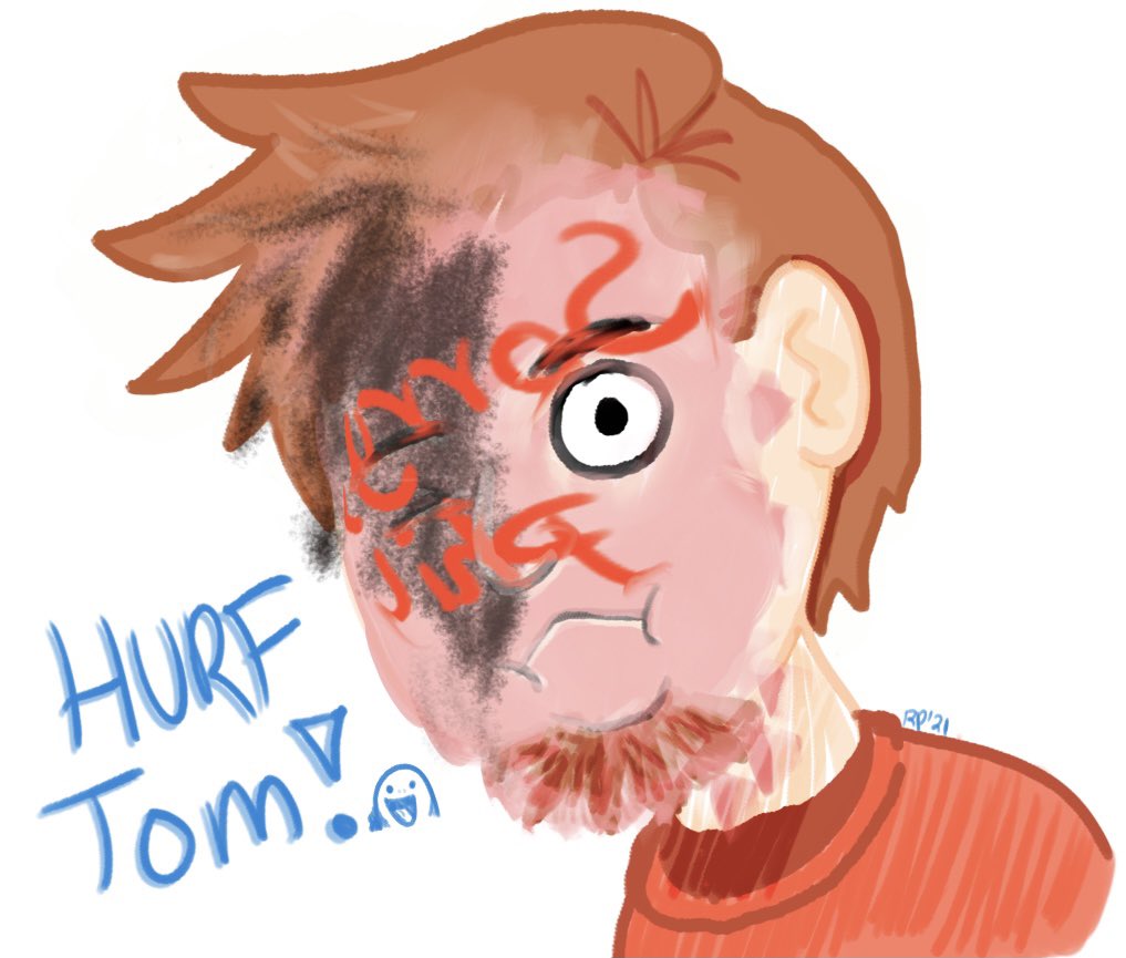 sapphirebecca's tweet photo. Glad I managed to catch the iconic cake face-smashing live, so I whipped this together quickly to honor it, happy birthday @TomFawkes! #sorryphil https://t.co/yU50oMkMZH