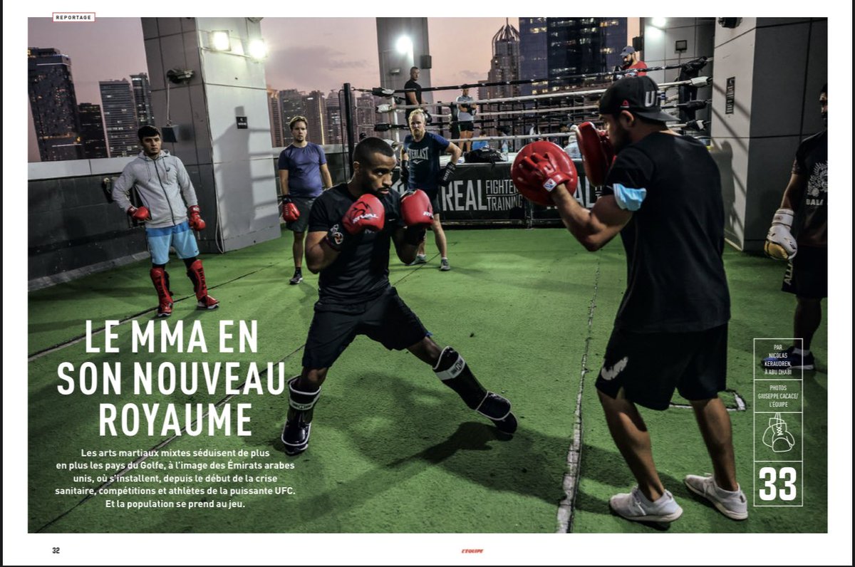 Tamkhan's tweet photo. Thank you @lequipe magazine for featuring me &amp; my gym @TKMMAFIT in regards to the development of #MMA in the #UAE -  #mydubai https://t.co/qoDsL6NbKs