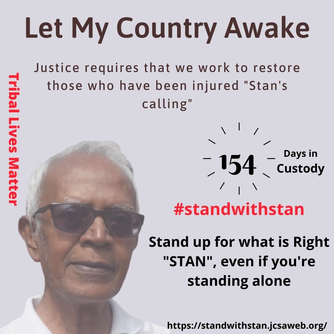 #StandwithStan 
#FreeStanSwamy 
#freestan #freedom #JUSTICE
#TribalLivesMatter
  #elderlylivesmatter
#letmycountryawake
#freeallpoliticalprisoners
