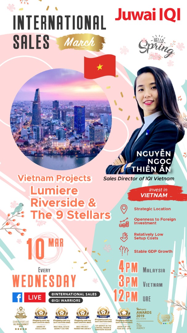Join us at 4pm @ FB Live. See u there!
#ForMoreInfoPMme #YongMengKeet
#IQIinternationalsales #IQIGlobal  #JuwaiIQI #RealEstateInvesting #RealEstateInVietnam #Properties #InvestInVietnam #VietnamProjects