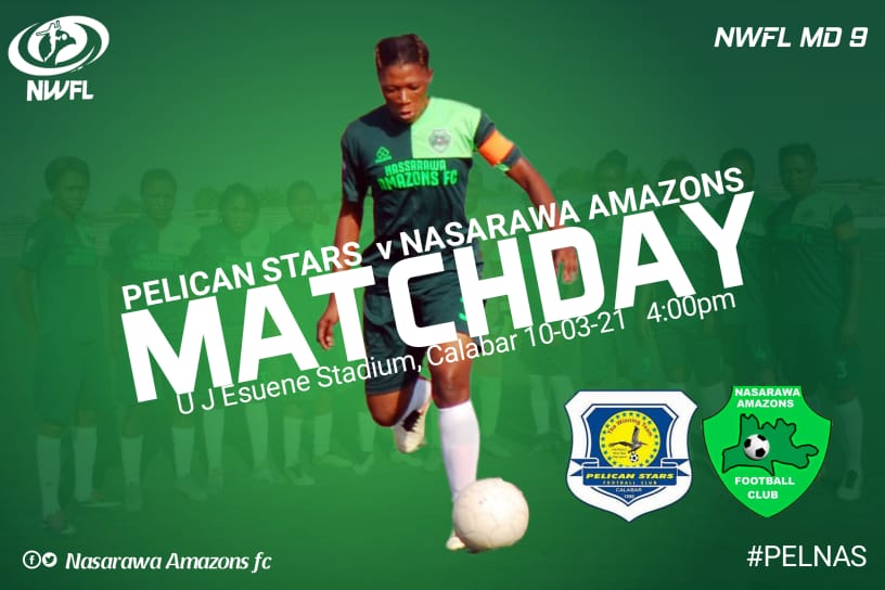 amazons_fc's tweet photo. 🔥 MATCHDAY 9
🏆 @Nwfl premiership
🏟 @ Uj Esuene Stadium, calabar, cross River state.
PELICAN STARS FC
🆚
NASARAWA AMAZONS FC
VENUE: UJ ESUENE STADIUM, CALABAR
DATE: 10TH MARCH, 2021
TIME: 4pm kick off
# PELNAS
# NWFL premiership
#NwflEvolve https://t.co/LyYuxchoeu