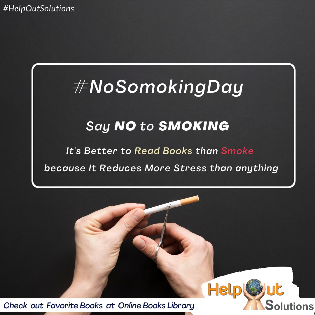 Helpoutsolution's tweet photo. When Every puff makes a difference. When Every drag deteriorates your life. It's better to leave it. 
#nosmokingday #saynotosmoking #HelpoutSolutions #OnlineBooksLibrary https://t.co/1A0feBdLbC