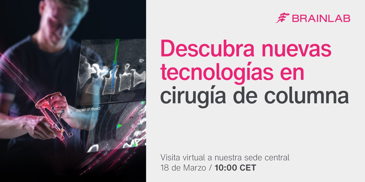 Descubra cómo la robótica, realidad mixta y #cirugía guiada por imágenes ofrecen nuevas oportunidades a su equipo clínico y a sus pacientes.

Inscríbase a una visita virtual en directo desde Múnich para cirujanos de columna.

brai.nl/JxVb50DUjQS

#saluddigital #realidadmixta