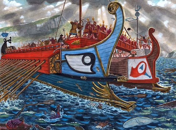Сообщение о 1 морской победе римлян. Саламинское Морское сражение. Первая морская победа римлян. Морское Саламинское сражение кораблей. Пунические войны флот.