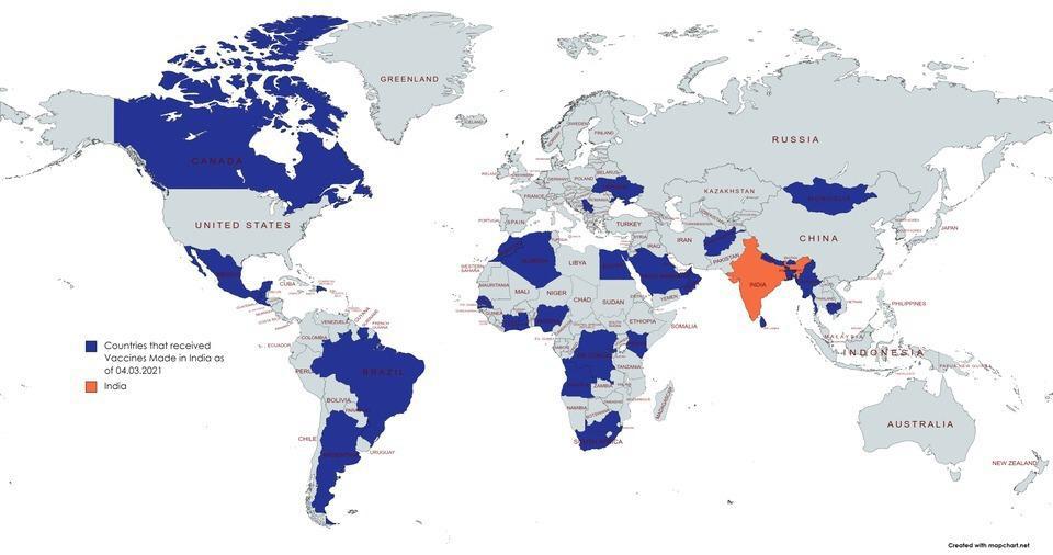 drsangitareddy's tweet photo. I cannot deny that I had goosebumps on seeing this. This is the RIGHT way to project India’s mission &amp; place in the world. Thank you to our vaccine manufacturers &amp; the Govt for making us so proud

 #LargestVaccinationDrive 

@PMOIndia @MoHFW_INDIA @BharatBiotech @SerumInstIndia https://t.co/NHMGOUcHwO
