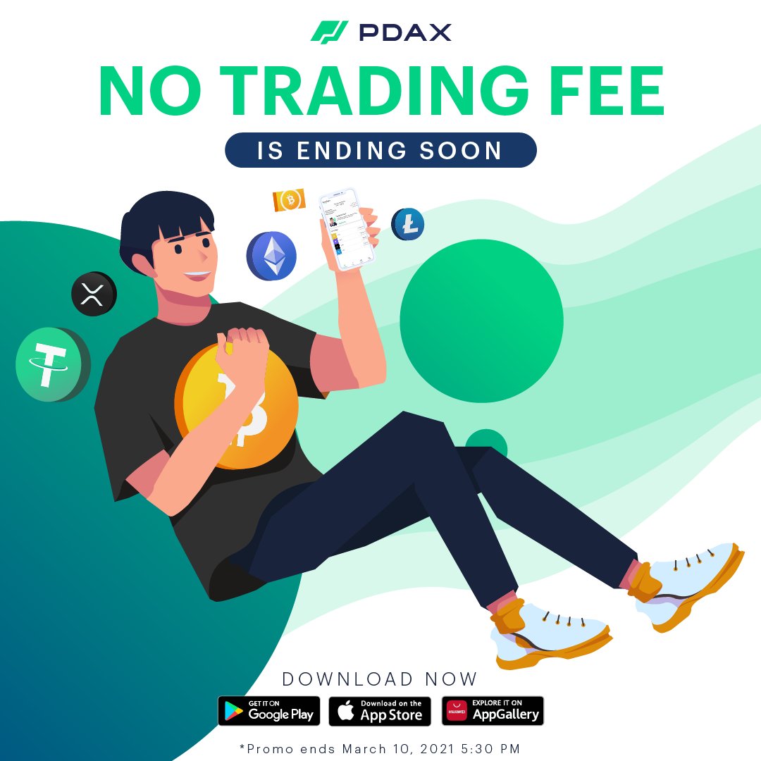 pdaxph's tweet photo. It’s your last chance to trade your favorite #crypto for FREE! 

Hurry - our #NoTradingFee ends today at 5:30 PM! https://t.co/6OaZKcYUqh