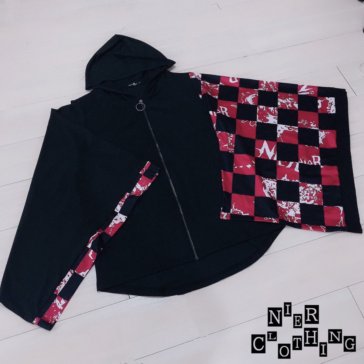 NieR STRETCH着物風袖ZIP OUTER 赤格子柄 🚫抽選販売のお知らせ🚫 STRETCH着物風袖ZIP OUTER 【赤格子柄】 販売