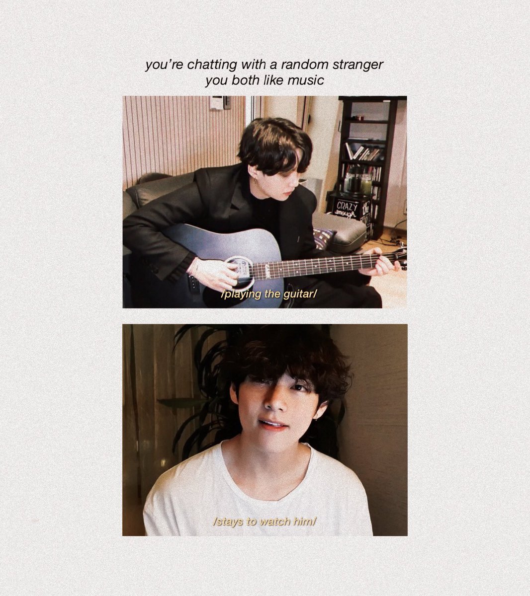 bemyjimi's tweet photo. 💬 t͏a͏e͏g͏i͏ o͏m͏e͏g͏l͏e͏ a͏u͏

sometimes yoongi feels lonely. those days, when he arrives home tired and feels the emptiness of his apartment, are the ones when he plays the guitar to people on internet but they always skip him. well, not everyone. https://t.co/tZQjEexbhQ