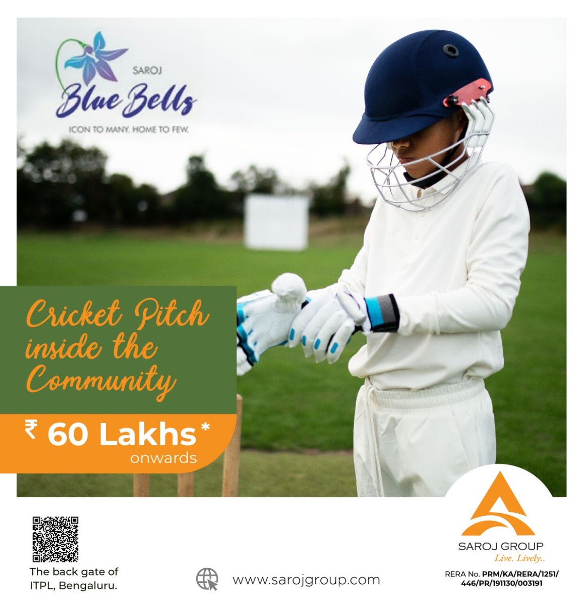 sarojbuilds's tweet image. Living true to its promise of being at an urban IT park residence with a Cricket Pitch which transforms us into a batsman and induces us into a cricketing shot Saroj Group #sarojbluebells #apartmentsinbanglore #3bhkflats #luxury #premiumflats #Banglorerealestate