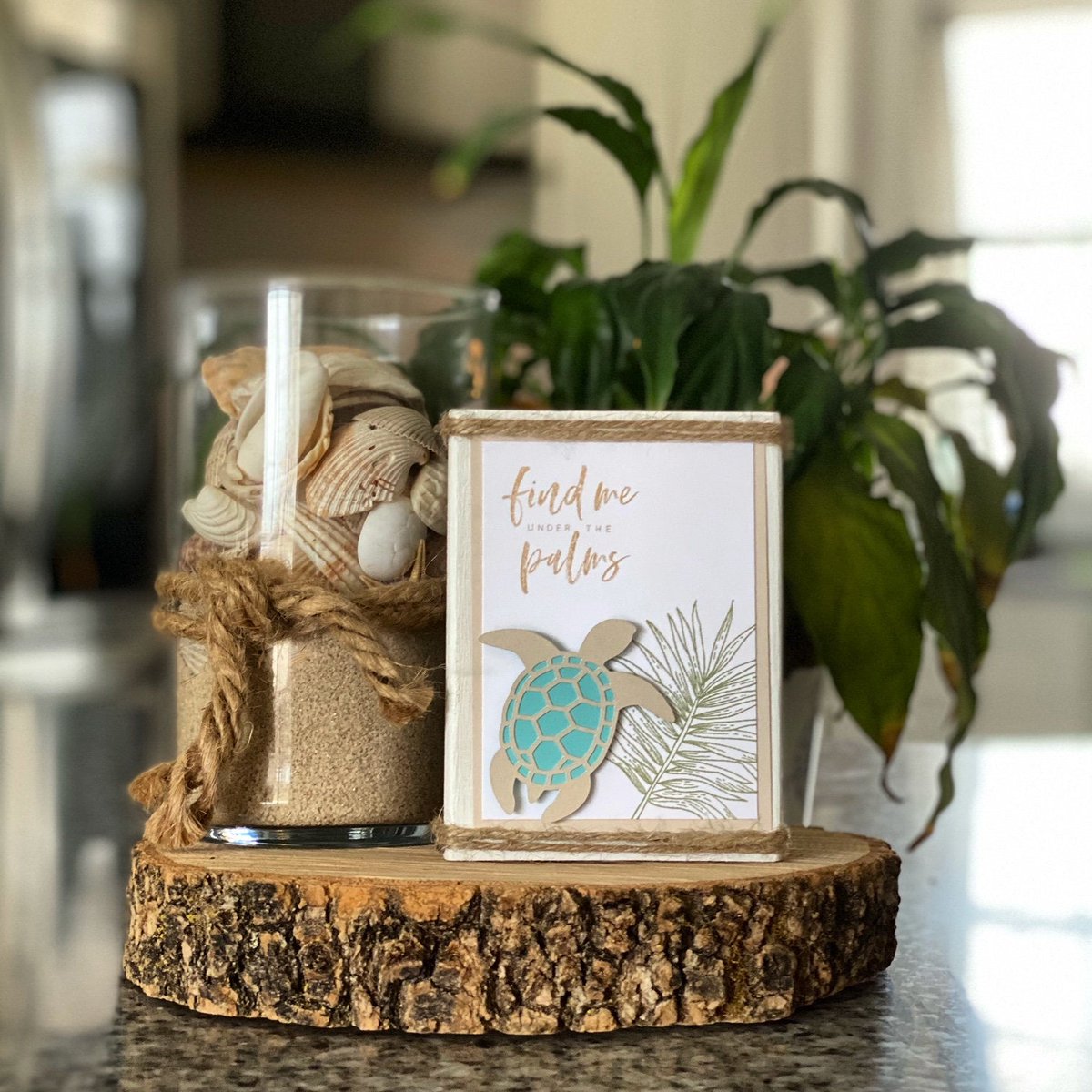 Palm Tree Paradise and Turtle Mini Wood Sign - Rustic No Glass Mini Frame - Beach Lovers Gift tuppu.net/faf9c037 #holidaygifts #handmadegifts #etsy #BeachSign