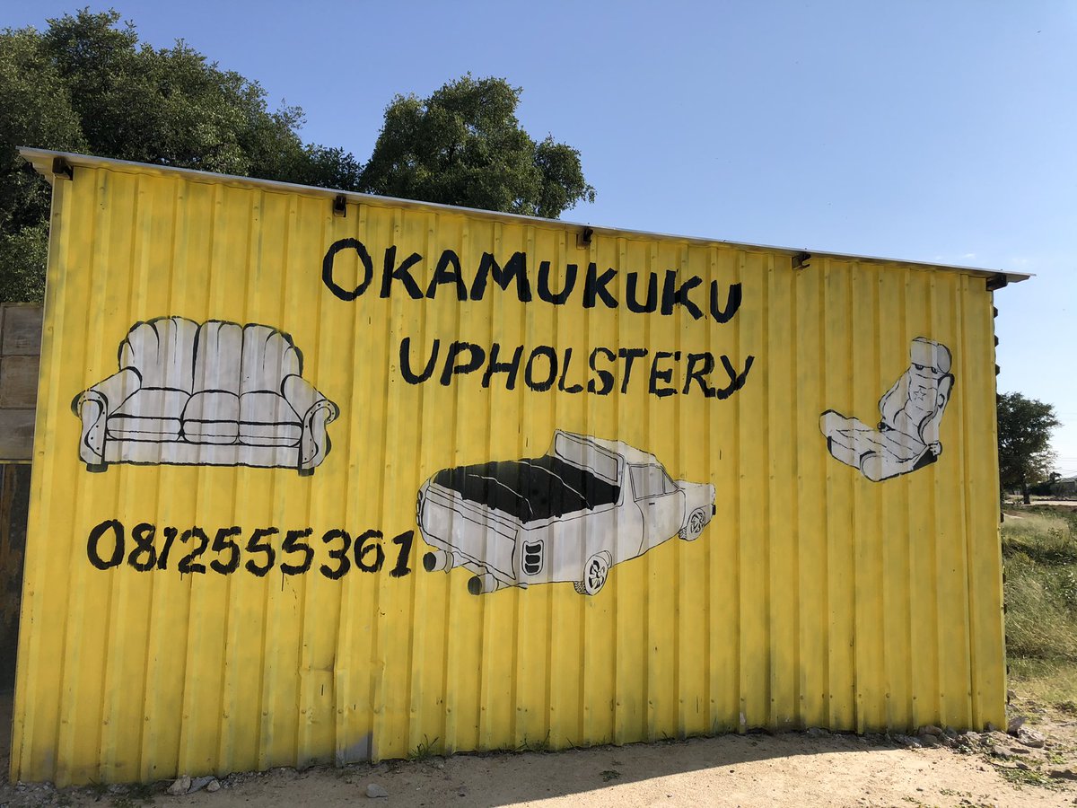 ML_Musik's tweet photo. Today we visited Meme Frieda at her Okamukuku Upholstery in Oshakati. Get your sofas and car seats renewed by her. She has 2 employees &amp; hope to employ more with more jobs.  #economicgrowth #manufacturing https://t.co/ARV0RcgTjT