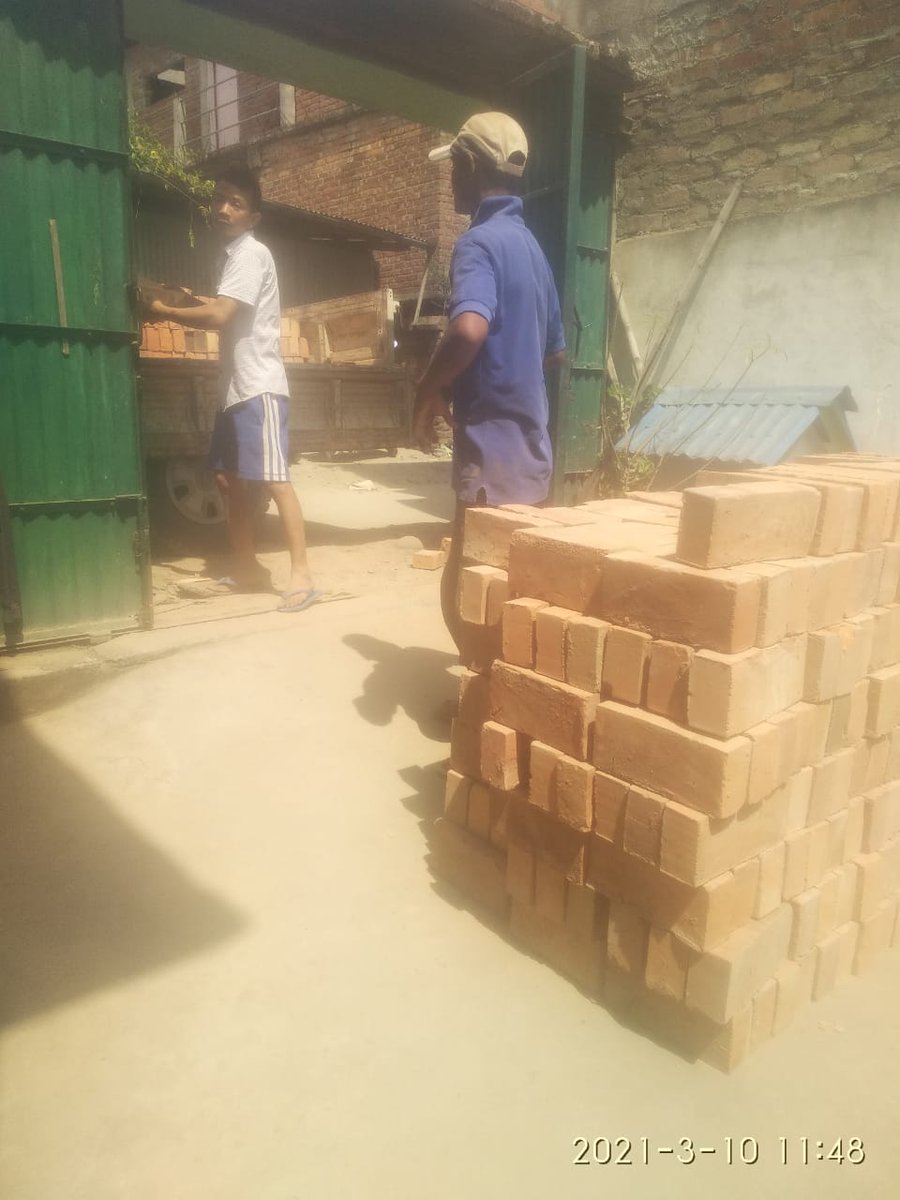 Donated bricks to the resident of Keishampat Kangabam Leikai, Ward No. 9 within Keishamthong A.C. for the construction of a house.