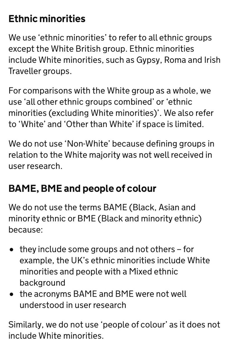 parthaskar's tweet image. And that, ladies and gents, ends the term #BAME 
Via @GOVUK 

#NHS #PHE and the rest of the media etc- do please now stop using that ridiculous term 

Thank you 

ethnicity-facts-figures.service.gov.uk/style-guide/wr…