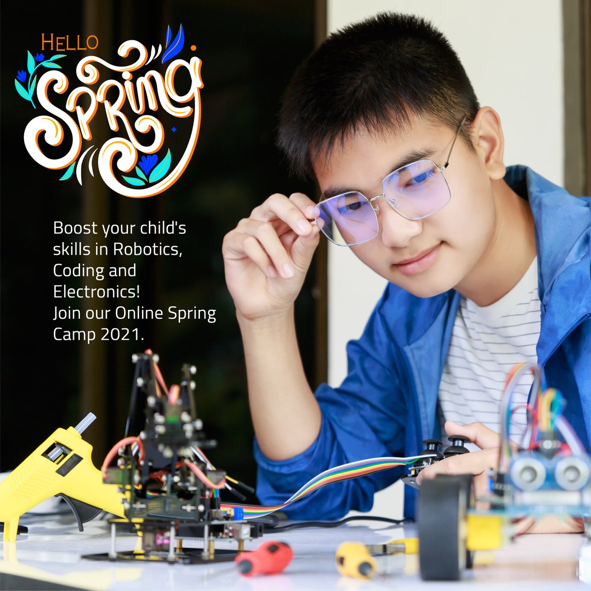 globalvisionae's tweet photo. Boost your child's skills in Robotics, Coding and Electronics!
Join our Online Spring Camp 2021.

#globalvisionae #gvtronicsae #springcamp2021 #STEM #UAE #abudhabi #stemforkids #roboticsforkids  #stemeducation #pythonprogramming #edtech #الإمارات_اليوم #WomenInSTEM  #الامارات https://t.co/t2LRjH1gWO