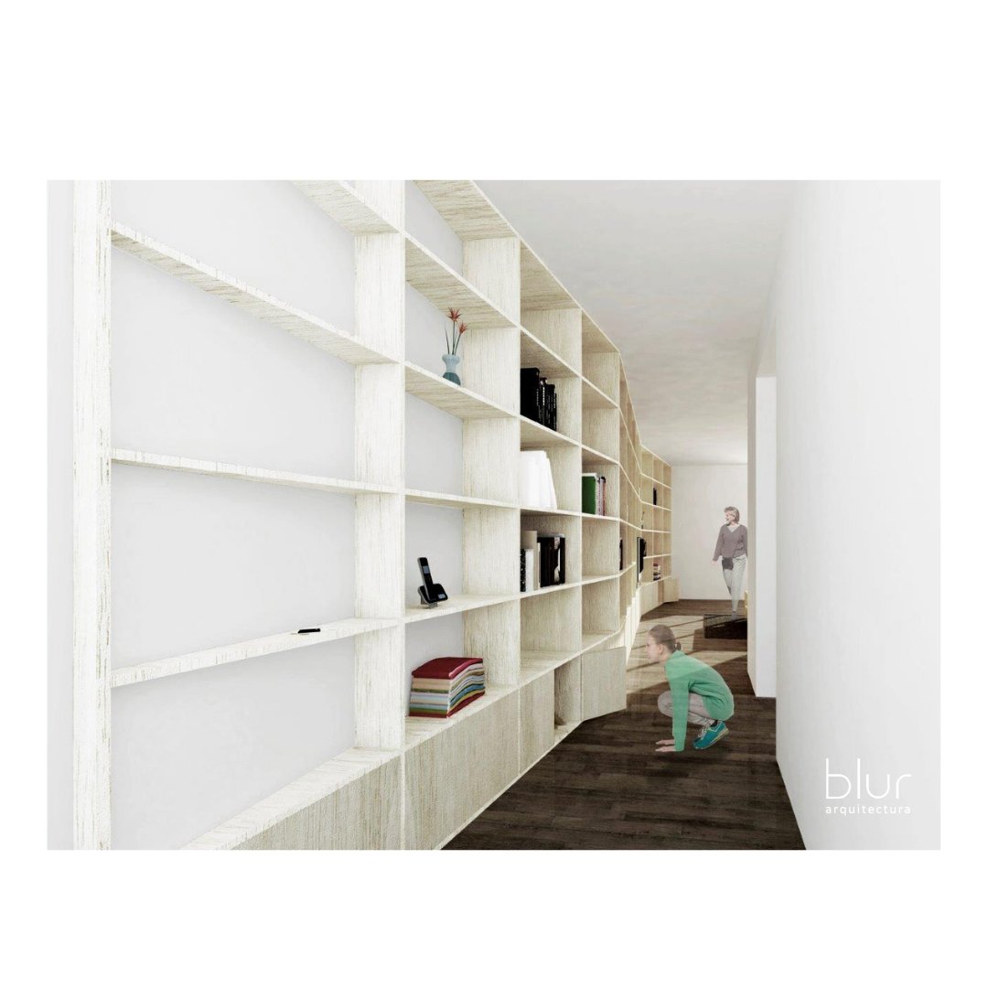 blurarquitect's tweet photo. #Proyecto de reforma piso M&amp;R.
La #rehabilitación del piso M&amp;R se reduce únicamente al recibidor-salón-comedor. Concretamente, ha consistido en crear un mueble que uniera el #recibidor con el #salón #comedor para dar una sensación de mayor continuidad entre los espacios. https://t.co/ER8NJTiupy