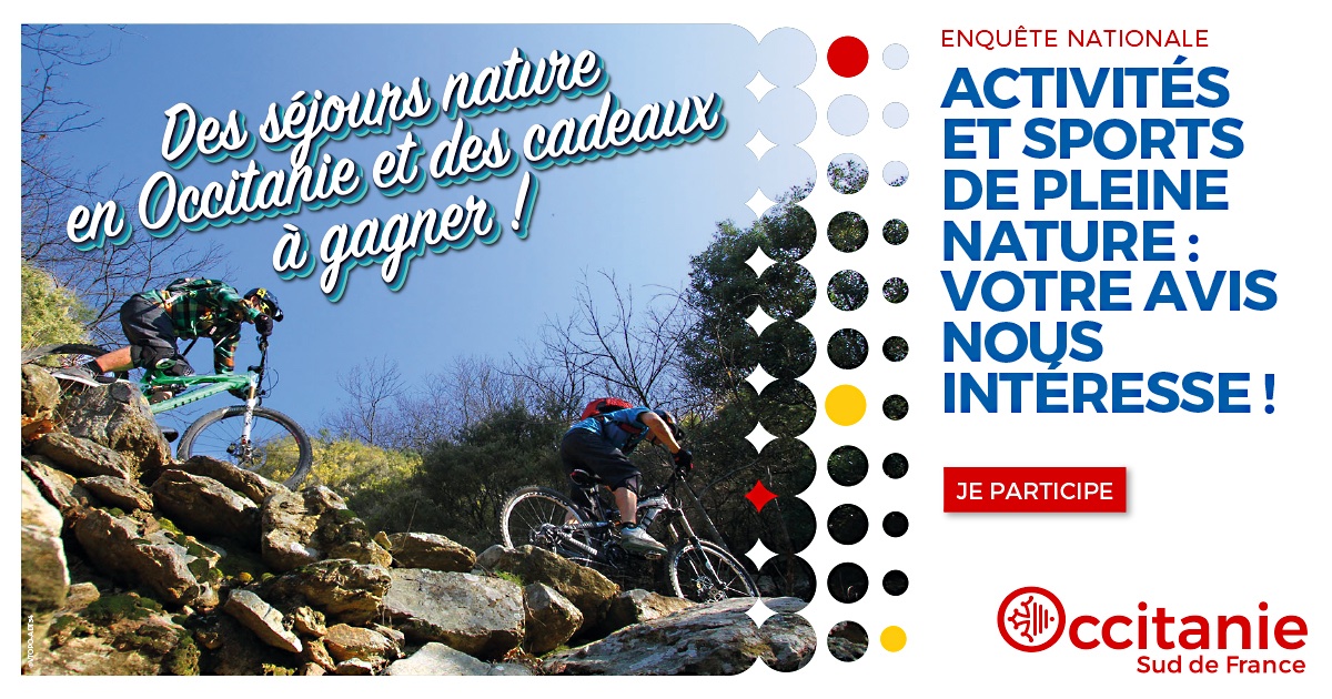 #JeuConcours 🥳
Amateurs de #sport de pleine nature 🚣🚵‍♂️🧗‍♂️🏇🏃‍♂️, répondez à l'#enquete ci-dessous et tenter de remporter des séjours #nature et des bons #cadeaux en Occitanie 🌞 

👉 crt.sphinxonline.net/surveyserver/s…

#lozere #lozeretourisme