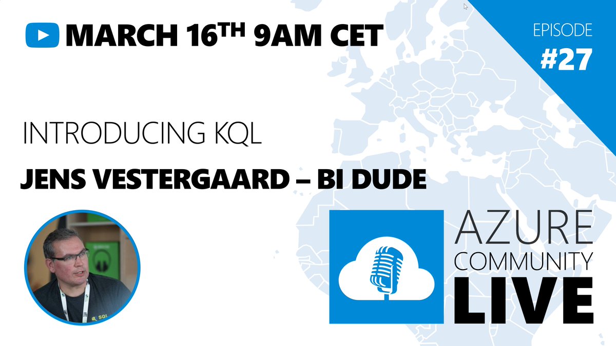Azure Community Live (@azurecomlive) on Twitter photo Join us for some Scandinavian KQL sauce on your data with <a href="/vestergaardj/">Jens Vestergaard</a> this coming Tuesday. Learn how <a href="/AzureMonitor/">Azure Monitor</a> collects your data and how KQL can make sense of it all.
Mark your calendar 📅 and bring some popcorn 🍿.
youtu.be/0PM4IvgAFDw Join us for some Scandinavian KQL sauce on your data with <a href="/vestergaardj/">Jens Vestergaard</a> this coming Tuesday. Learn how <a href="/AzureMonitor/">Azure Monitor</a> collects your data and how KQL can make sense of it all.
Mark your calendar 📅 and bring some popcorn 🍿.
youtu.be/0PM4IvgAFDw