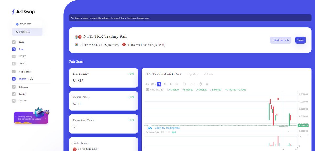 Smart_cryptox's tweet image. Now #NTK is listing for trading on #justswap BUY #Hold as price target $100 justswap.io/?lang=en-US#/s… #TRX #KLV #SUNSun #ElonMusk #JustinSun #newtoken