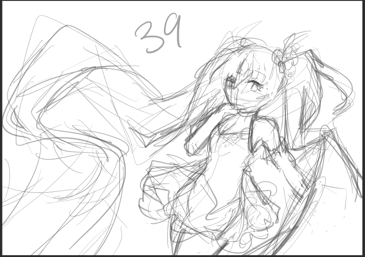 bruh what happened between my rough sketch and my cleaned up color sketch why are my roughs getting uglier as I get older 
