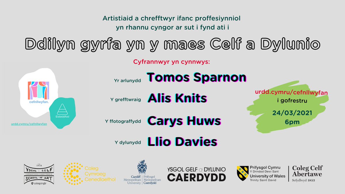 Dewch i gofrestru i ddysgu mwy am y byd celf a dylunio 👩‍🎨🧑‍🎨Un o'r cyfranwyr yw <a href="/Celf_Tomos_Art/">Tomos Sparnon</a> , artist lleol a hynod o llwyddiannus i'r rhanbarth 😀 <a href="/yggwyr/">yggwyr</a> <a href="/YsgolYstalyfera/">Ystalyfera - Bro Dur</a> @bro_dur <a href="/bryntawe/">Ysgol Bryn Tawe</a> <a href="/ColGwyrAbertawe/">Coleg Gŵyr Abertawe</a> @Cymraeg_NPTC