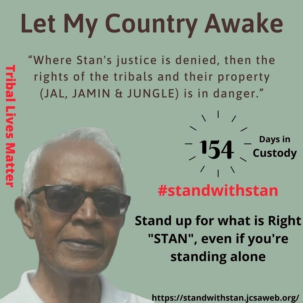 #StandWithStan #letmycountryawake #freedom #JAL #jungle #jamin #triballivesmatter #activist #free #FreeAllPoliticalPrisoners #JUSTICE #fightcontinues #struggle #BhimaKoregaon