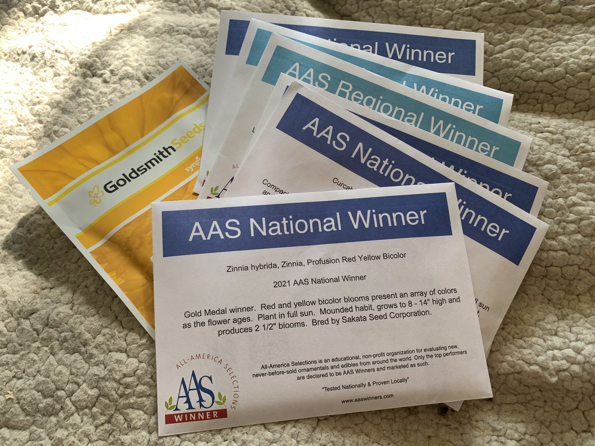 WDCGardener's tweet photo. Excited to try out the #aaswinner seeds I received last week - especially those Zinnia Profusion Red ones that are getting rave reviews from fellow @GardenComms members. #gardendc #seeds #seedchat #growfromseed #allamericaselections https://t.co/FPMdB87FQO
