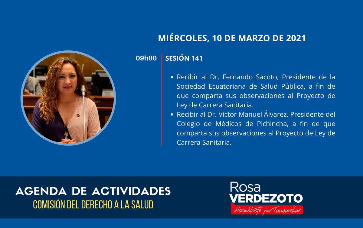#EnBreve || La <a href="/DerechoSaludAN/">Comisión del Derecho a la Salud y Deporte</a> recibe a los Presidentes de la #SociedadEcuatorianaSaludPública
 y del #ColegioMédicosPichincha para conocer sus observaciones sobre el Proyecto de Ley de #CarreraSanitaria