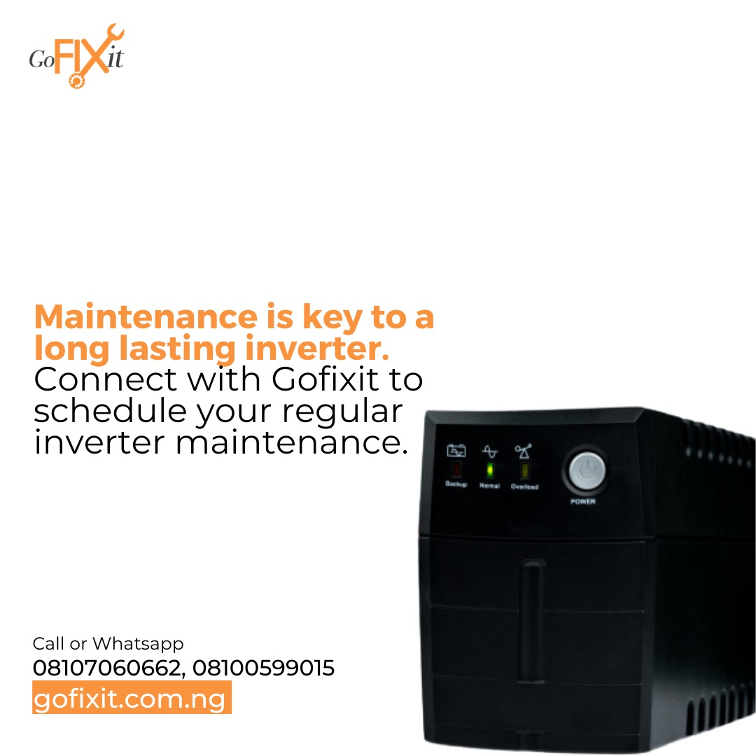 GofixitNG's tweet photo. Maintenance is key to a long lasting inverter.
Connect with Gofixit to schedule your regular inverter maintenance.
#gofixit #delivery #dispatchrider #wednesdaythought #flutterwave #inverter https://t.co/JVFam6Mm7i
