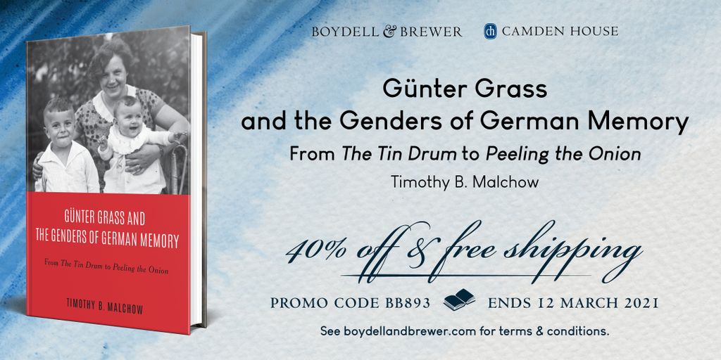 CamdenHseBooks's tweet photo. Timothy Malchow's new book is the first to examine the connection between gender and memory in #GuenterGrass's oeuvre, which is especially timely in light of current concerns about #maleprivilege.

Save 40% + FREE SHIPPING w/ code BB893 thru March 12: https://t.co/Q6wzkVgsGL https://t.co/KBG5CO6knh