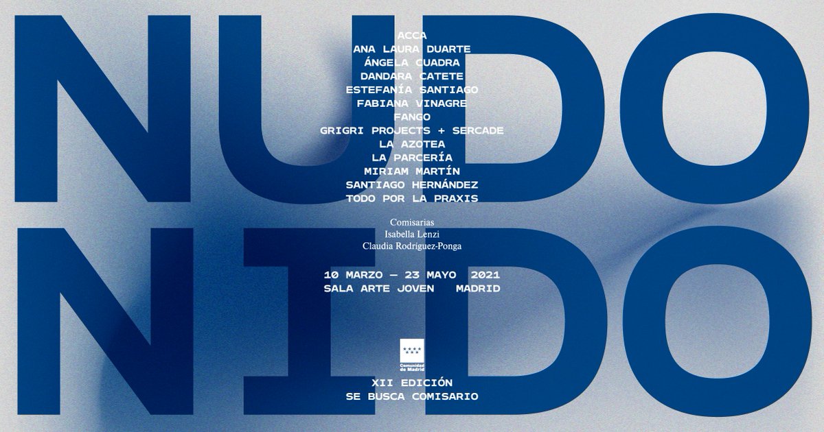 Hoy se inaugura en la #SaladeArteJoven la expo #NudoNido, propuesta de #IsabellaLenzi y #ClaudiaRodriguezPonga donde se exponen los Mapas de Trayectorias que hicimos durante la edición 2019 de 
<a href="/GrigriPixel/">Grigri Pixel</a> en torno a la #Hospitalidad.