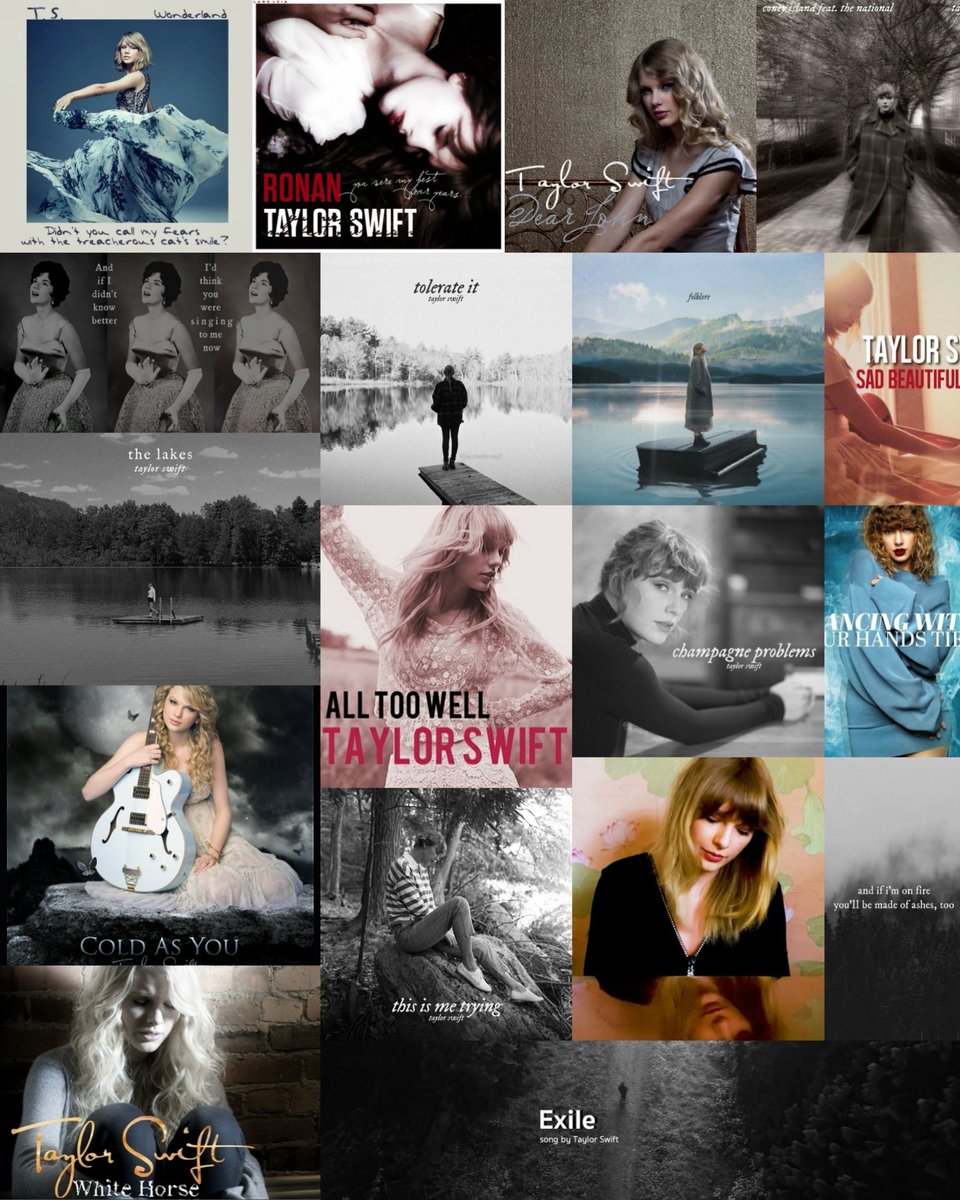 Taylor Swift saddest songs of all time; a long thread for depressed people like me.