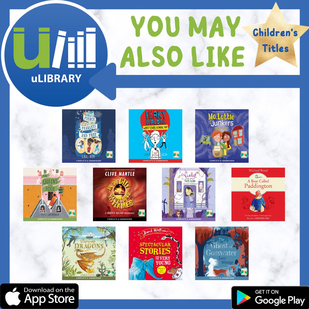 Do your kids absolutely LOVE listening to audiobooks? Well we have some suggestions here for some #Sundayafternoon fun!

Featuring books by <a href="/theLucyStrange/">Lucy Strange</a>, <a href="/MantleClive/">Clive Mantle</a> &amp; <a href="/H_Whitehorn/">Harriet Whitehorn</a>, these are all available to listen to for #FREE on the #uLIBRARY app!