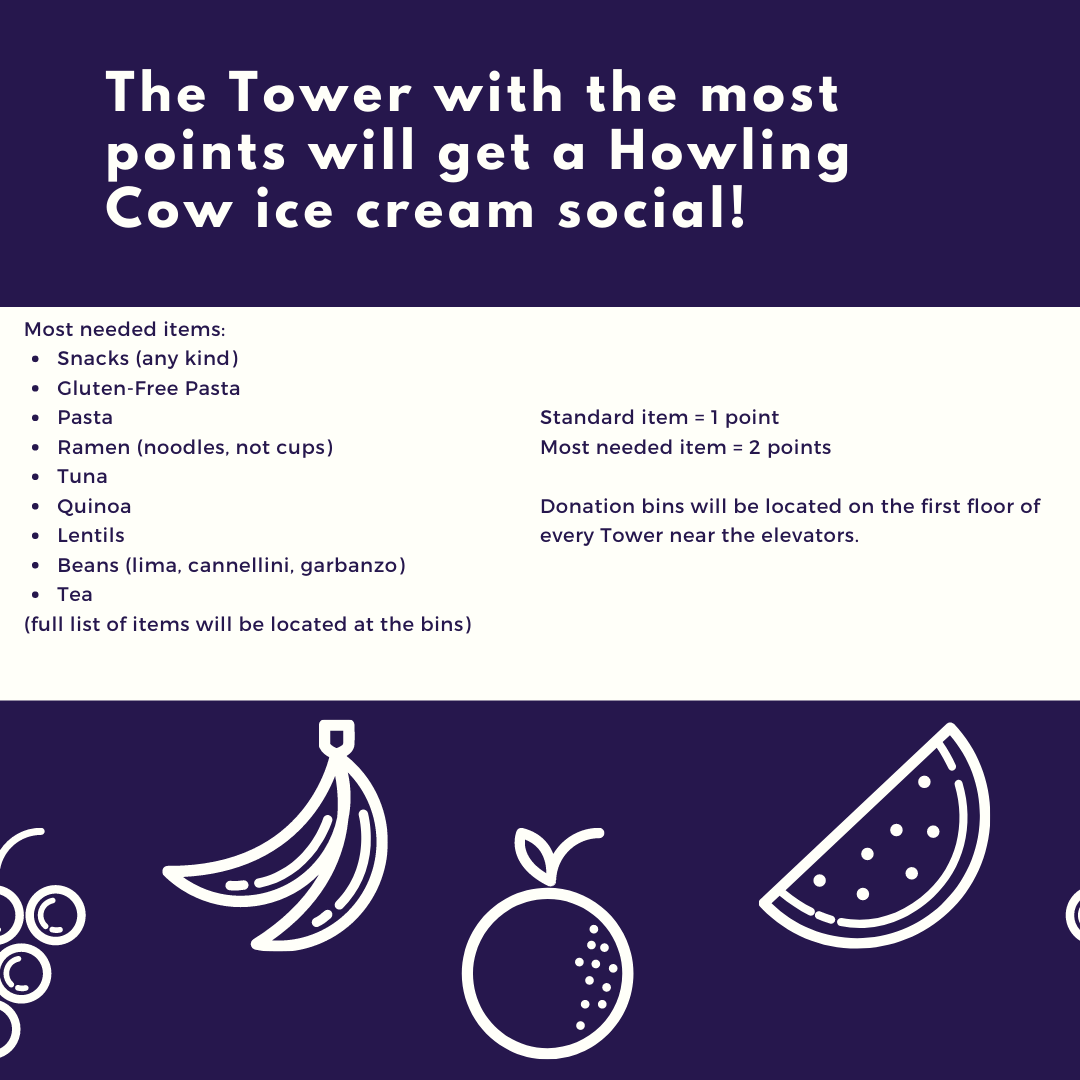 NCStateImpact's tweet photo. Help Bowen win the Tri-Tower March Madness: Feed the Pack Challenge by donating food items. The Tower with the most points will get a Howling Cow Ice Cream social! https://t.co/n49sFCcLpu