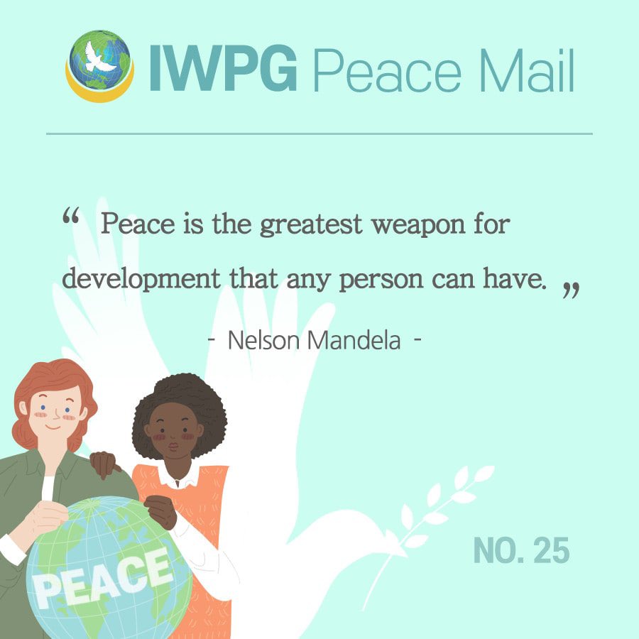 IWPG 피스메일 제25호
IWPG Peace Mail No.25

#세계평화 #평화 #피스 #전쟁종식 #peace #세계여성평화그룹 #평화교육  #평화문화 #DPCW #IWPG