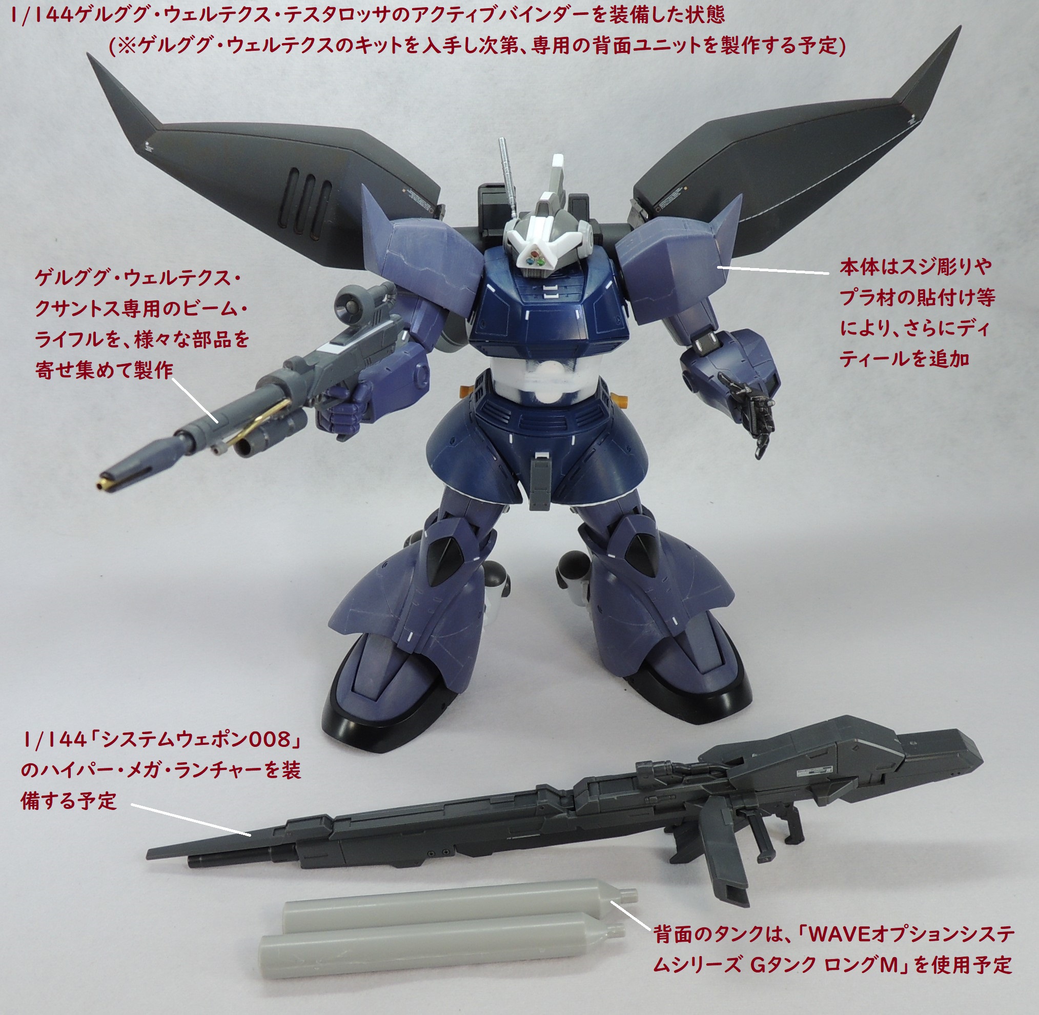 あやぽん 在 Twitter 上 1 144ms 14j Br ゲルググ ウェルテクス クサントス ジャコビアス ノード機 を仮組中 本体にディティールを追加するとともに ビーム ライフルの製作に着手 テスタロッサの背面ユニットを試着して バランスを調整 ゲルググ ジョニー