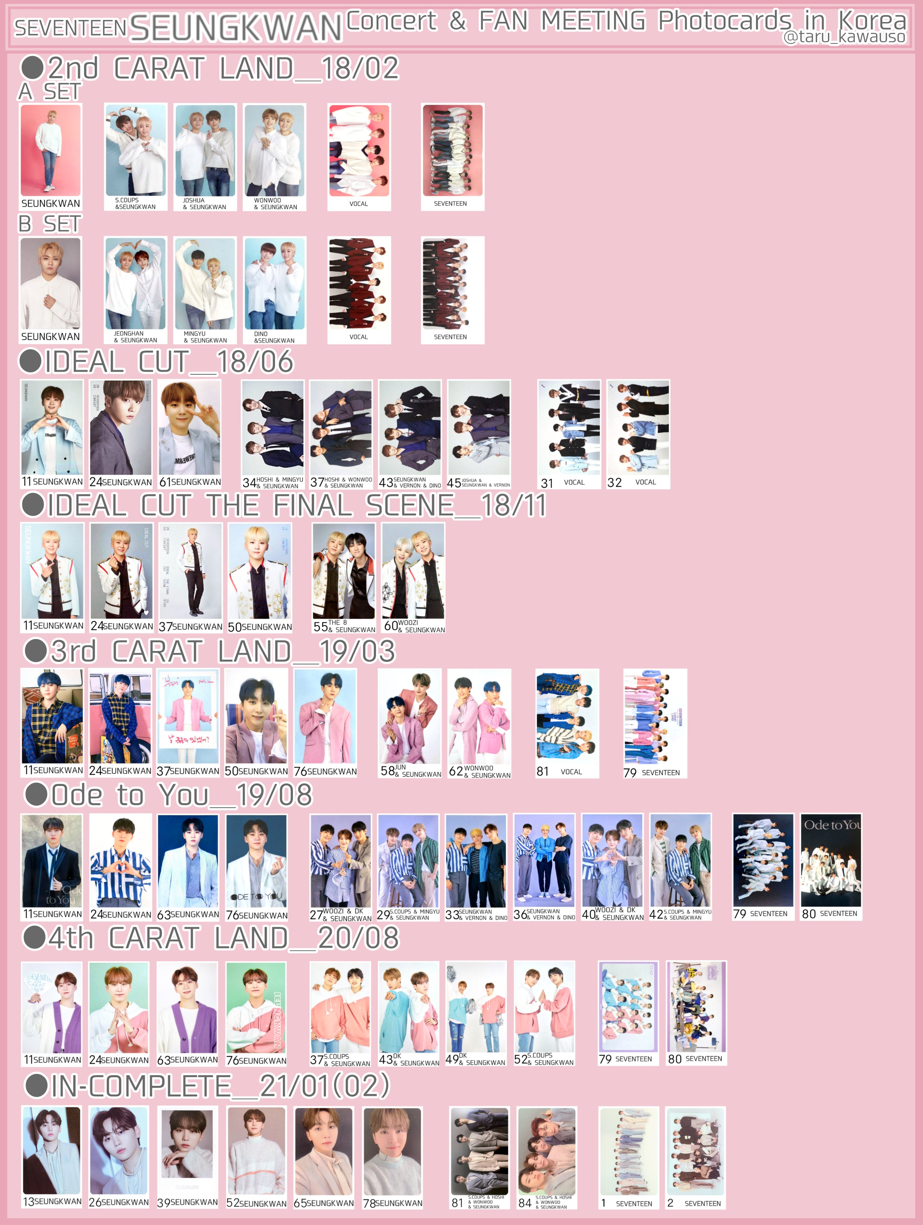 SEVENTEEN セブチ スングァン トレカ イルコン ③ 生ハム on X: 