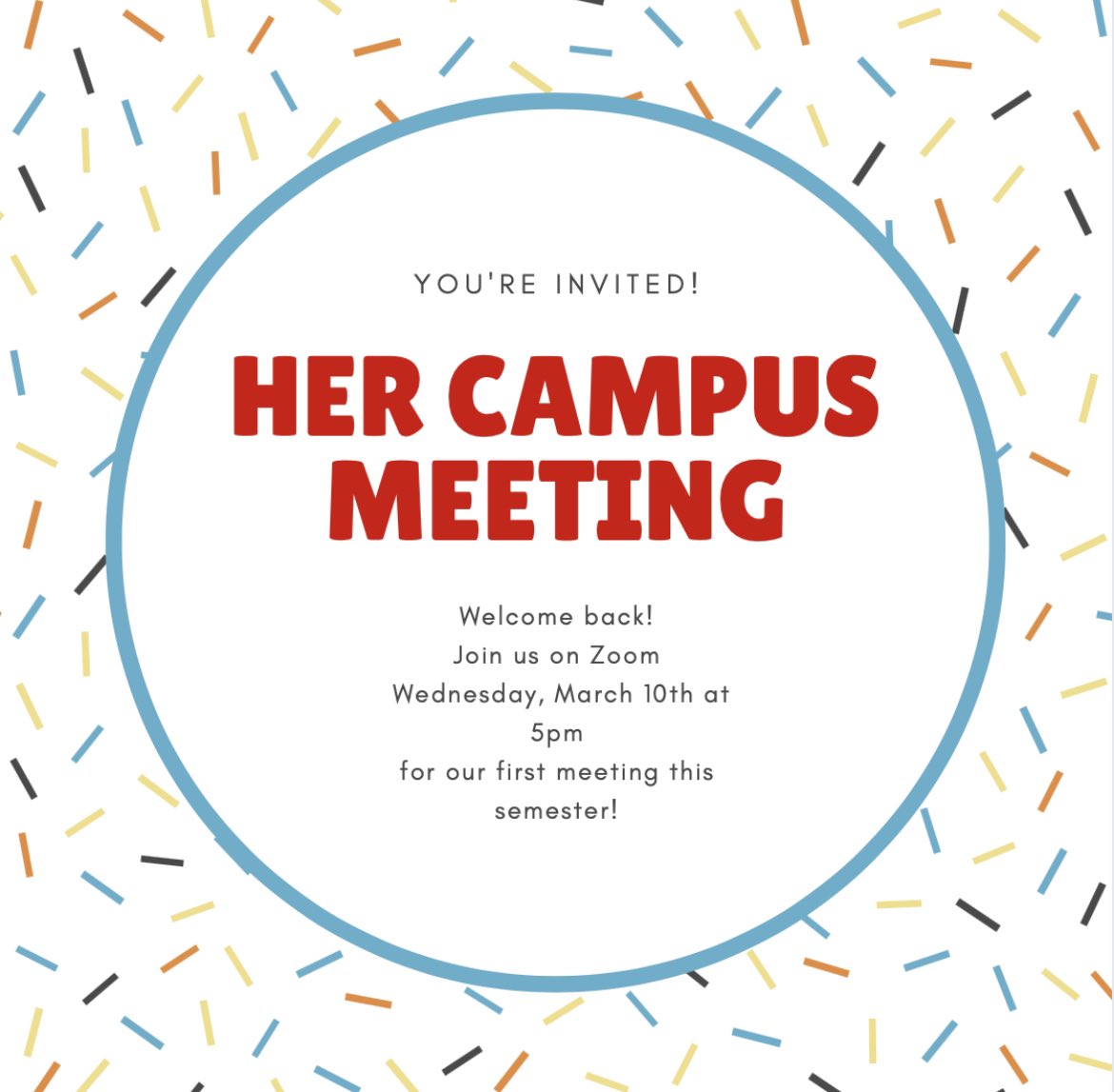 Join us today at 5pm for our first Spring semester meeting! All are welcome! 

Just message us for the Zoom link if interested!
#meeting #Wednesday #join #Zoom