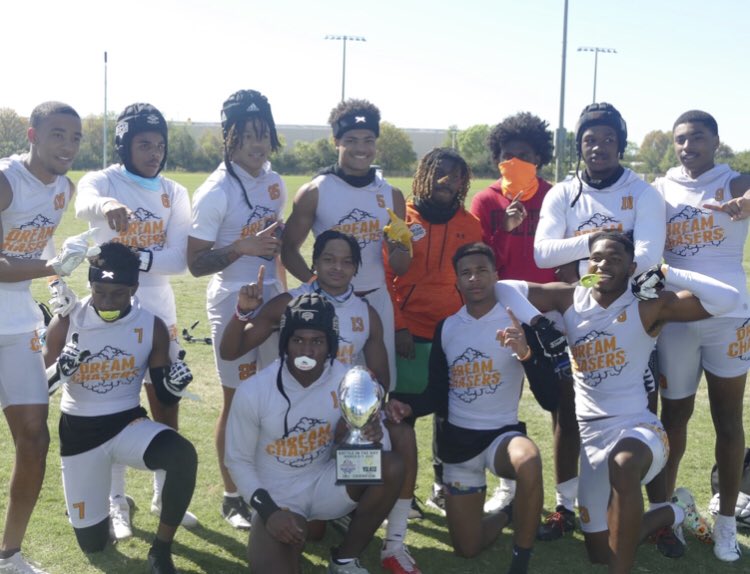 Brad7News's tweet photo. A group of Charles &amp; Prince George’s high school football players, most seniors, saw their season canceled so they formed a 7vs7 tournament team of their own. Now they’re champs. They beat their opponents and the pandemic. I’ll have their story today on @ABC7News https://t.co/FTNtzIpXWe