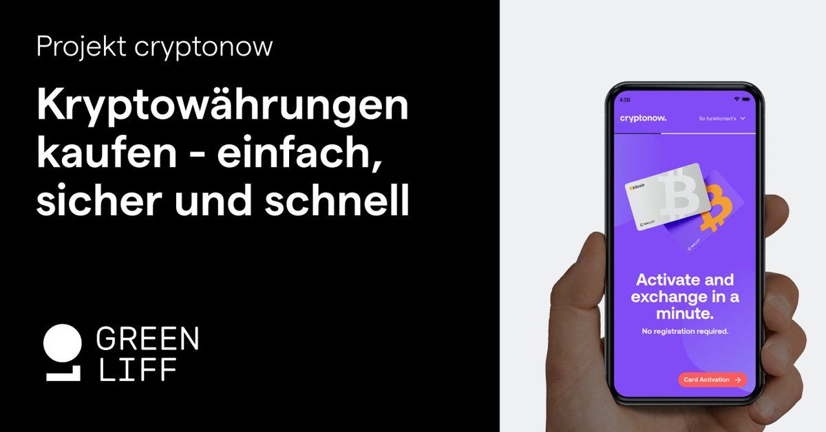 Ab sofort kann jeder einfach Kryptowährung kaufen – schnell und unkompliziert über eine Gutscheinkarte, ohne jegliches Blockchain-, Krypto- oder technisches Wissen. Wir freuen uns riesig, dass wir Teil di... #cryptocurrency #bitcoin #cryptonow #blockchain

greenliff.swiss/de/kryptowaehr…