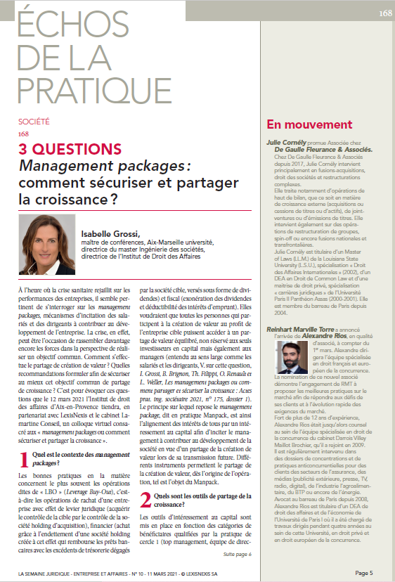 JCPEntreprise's tweet photo. #JCPE Management packages : comment sécuriser et partager la croissance ? Isabelle Grossi nous répond 
#3questions #ManagementPackages https://t.co/vKSRNH41Cs