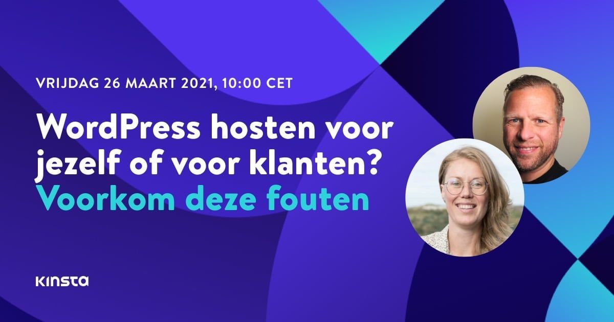 Kinsta Nederland (@kinsta_nl) on Twitter photo Gratis webinar: "WordPress hosten voor jezelf of voor klanten? Voorkom deze fouten"
In deze webinar leer je van Rosanne van Staalduinen (<a href="/BuroStaal/">Rosanne - BuroStaal</a>) en Marcel Bootsman wat de basis is, waar je op moet letten en welke fouten je kan voorkomen.
buff.ly/3kJyfe4 Gratis webinar: "WordPress hosten voor jezelf of voor klanten? Voorkom deze fouten"
In deze webinar leer je van Rosanne van Staalduinen (<a href="/BuroStaal/">Rosanne - BuroStaal</a>) en Marcel Bootsman wat de basis is, waar je op moet letten en welke fouten je kan voorkomen.
buff.ly/3kJyfe4